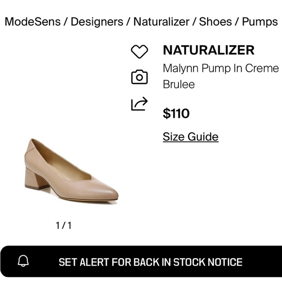 Naturalizer Malynn gold pointed Toe Pumps leather slip on low block heel 9.5 W - Picture 14 of 14